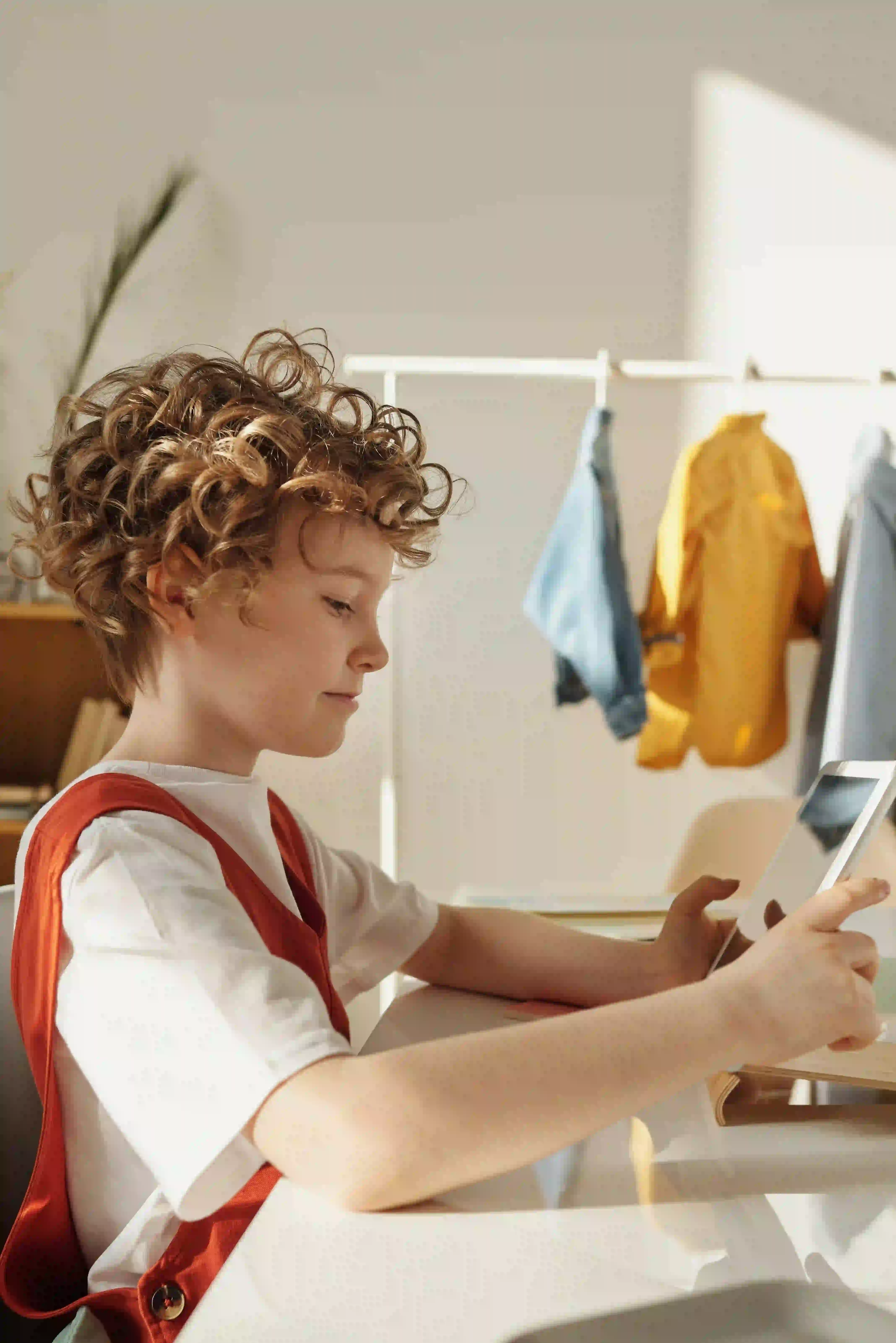 Boy having a lesson on the computer