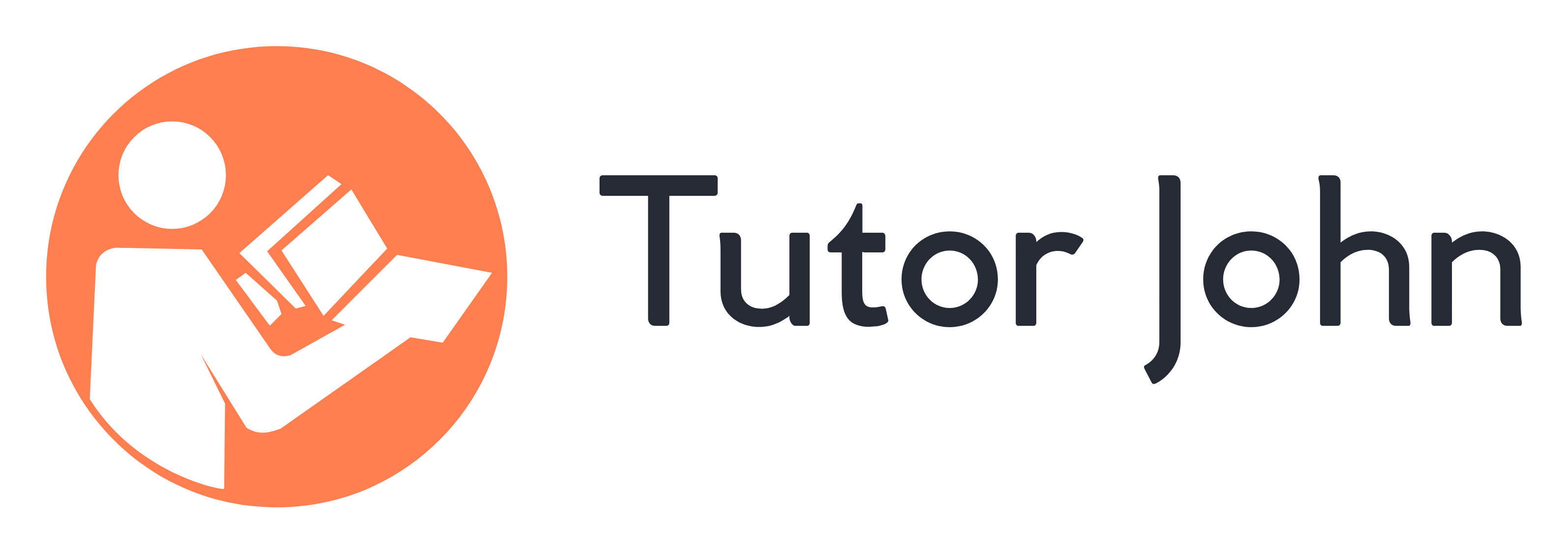 Tutor John Logo, which is a man reading a book